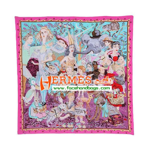 Hermes 100% Silk Square Scarf Pink HESISS 87 x 87